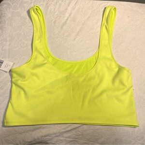 New With Tags Good American Key Lime Swim Bikini Top Tank Yellow 2XL (5) 2X Suit